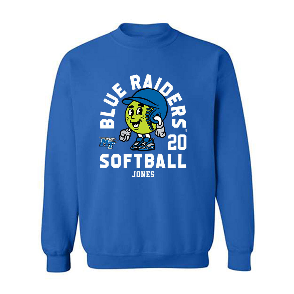 MTSU - NCAA Softball : Lani Jones - Fashion Shersey Crewneck Sweatshirt