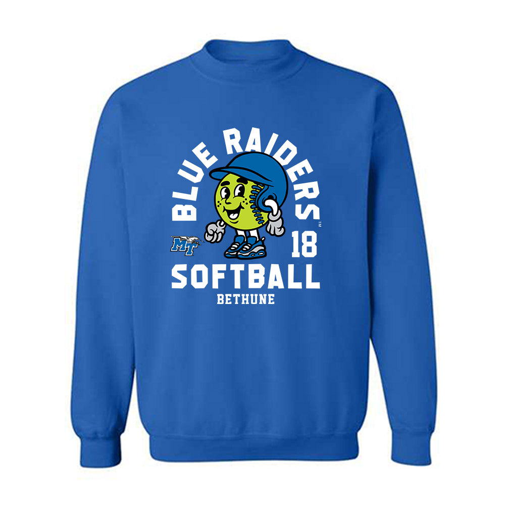 MTSU - NCAA Softball : Lilly Bethune - Fashion Shersey Crewneck Sweatshirt-0