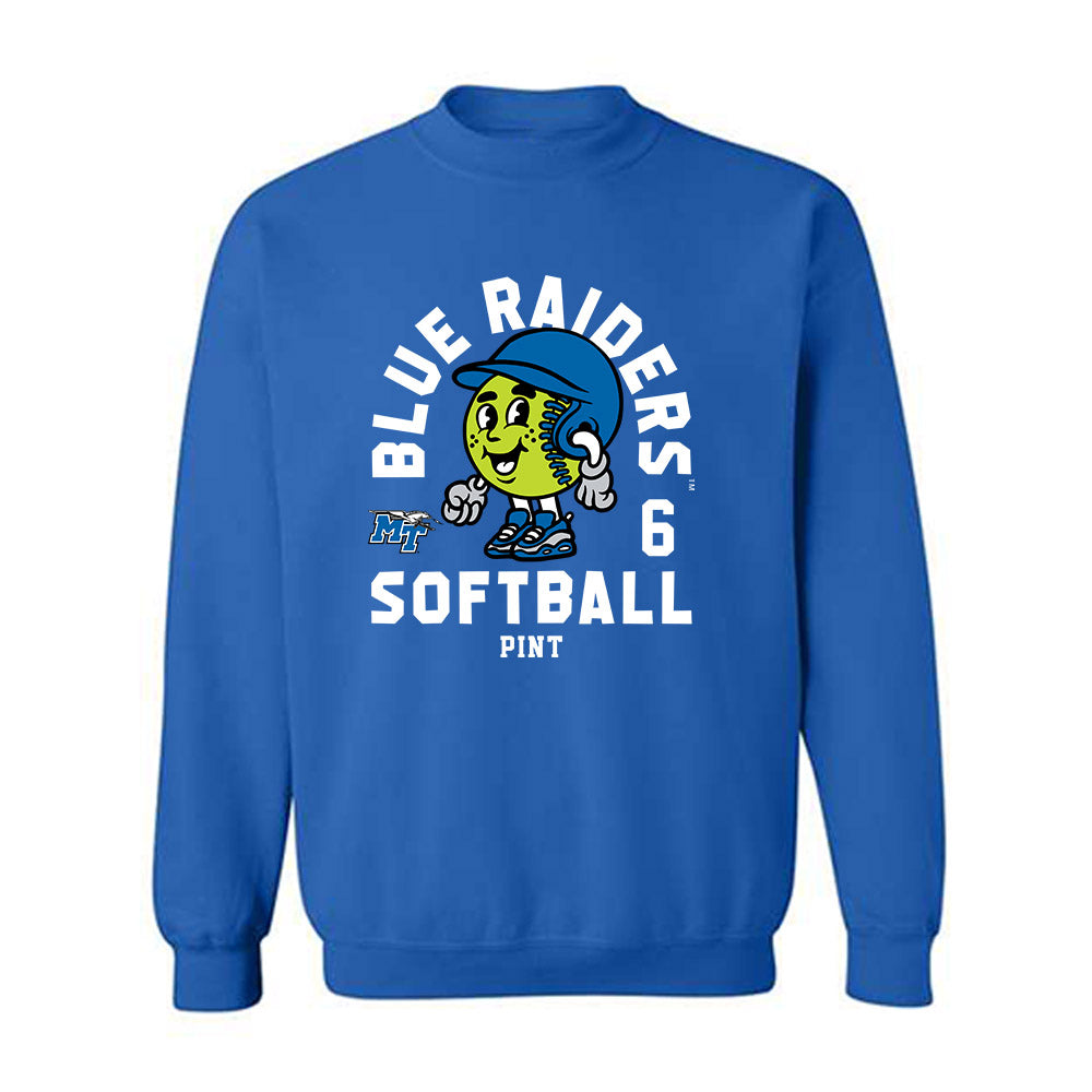 MTSU - NCAA Softball : Mady Pint - Fashion Shersey Crewneck Sweatshirt-0