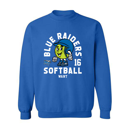 MTSU - NCAA Softball : Jana Want - Fashion Shersey Crewneck Sweatshirt