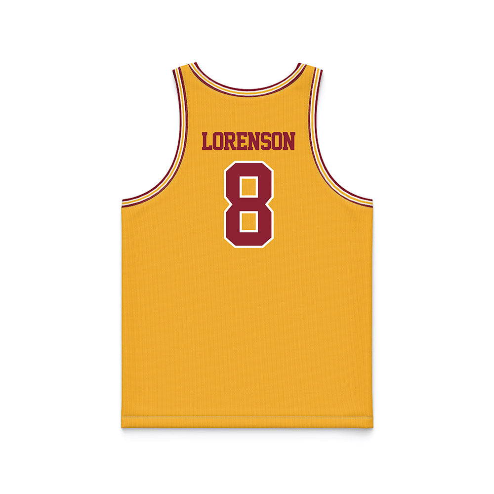Minnesota - NCAA Men's Basketball : Max Lorenson - Retro Gold Basketball Jersey-1