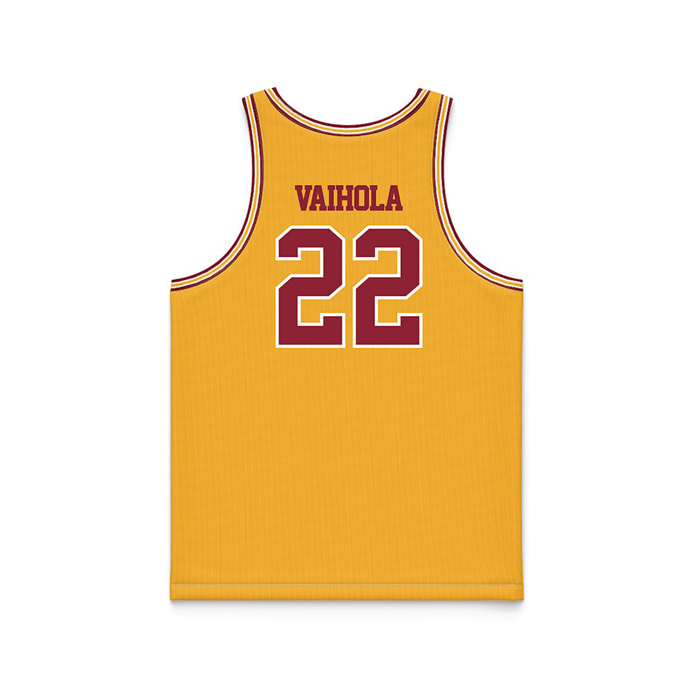 Minnesota - NCAA Men's Basketball : Robert Vaihola - Retro Gold Basketball Jersey-1