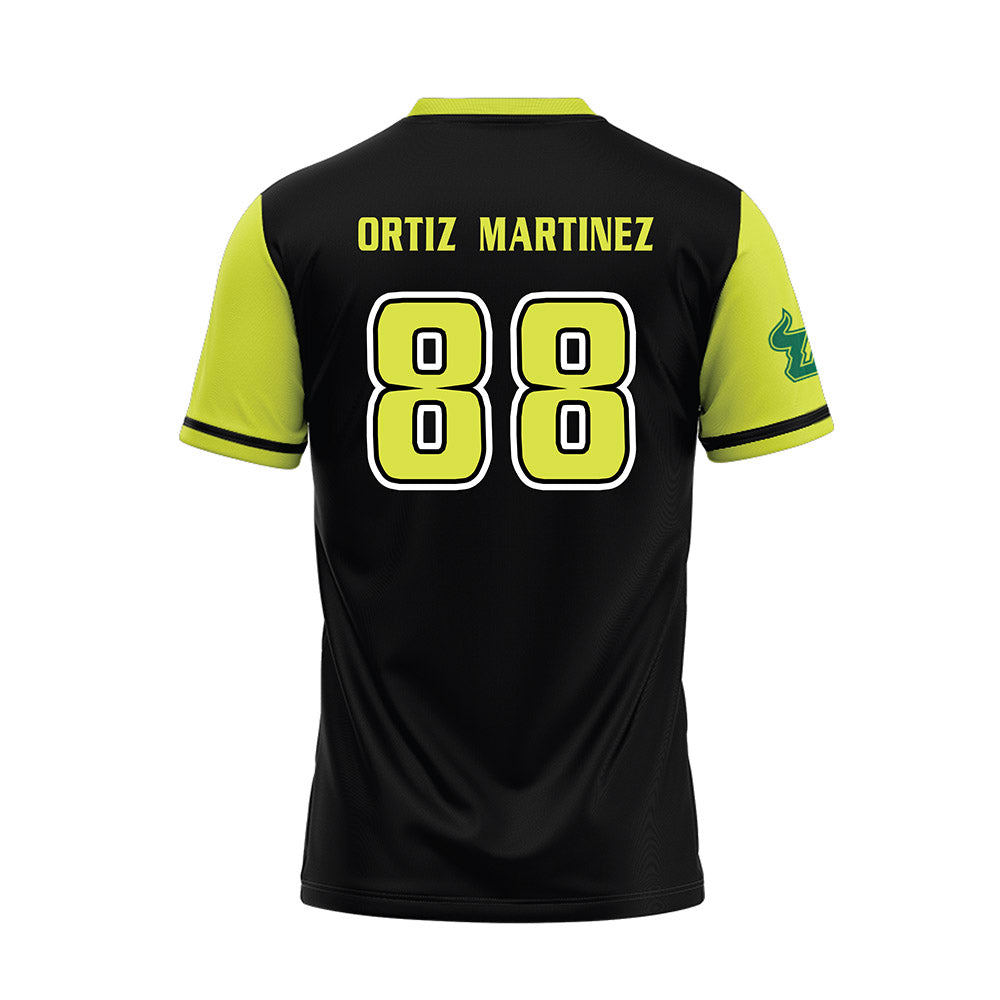 USF - NCAA Softball : Camille Ortiz Martinez - Black/Slime Baseball Jersey-1