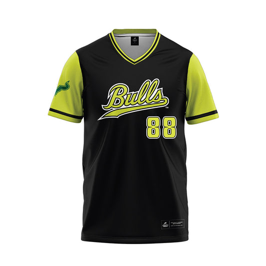 USF - NCAA Softball : Camille Ortiz Martinez - Black/Slime Baseball Jersey-0