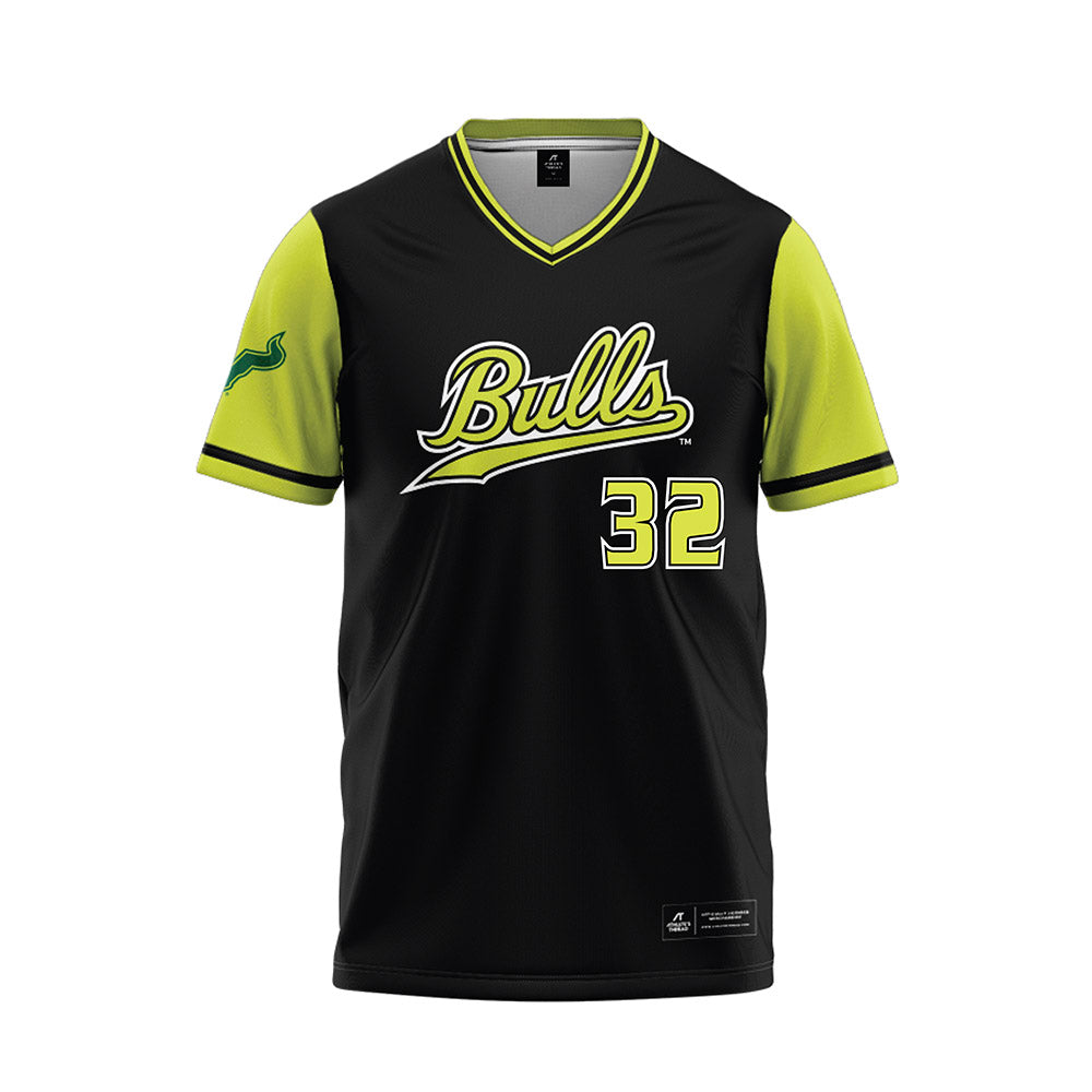 USF - NCAA Softball : Hannah Marien - Black/Slime Baseball Jersey-0