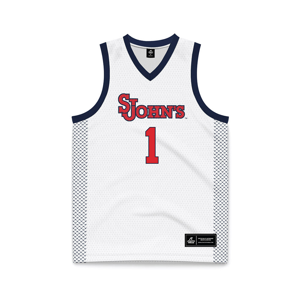 St. Johns - NCAA Women's Basketball : Beautiful Waheed - White Basketball Jersey-0