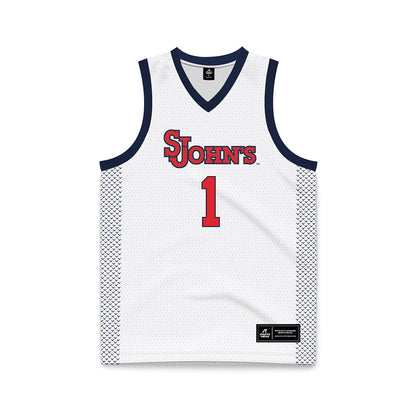 St. Johns - NCAA Women's Basketball : Beautiful Waheed - White Basketball Jersey-0