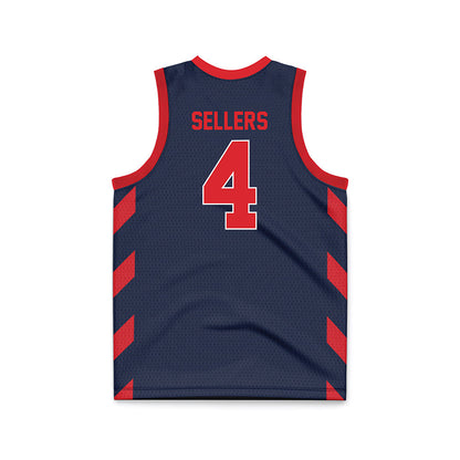 St. Johns - NCAA Men's Basketball : Oziyah Sellers - Navy Basketball Jersey-1