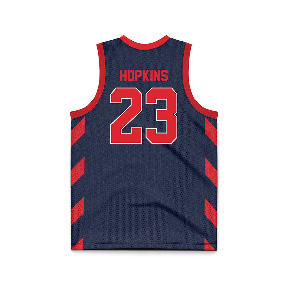 St. Johns - NCAA Men's Basketball : Bryce Hopkins - Navy Basketball Jersey-1