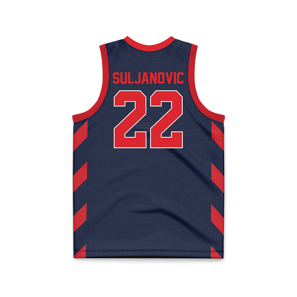 St. Johns - NCAA Men's Basketball : Imran Suljanovic - Navy Basketball Jersey-1