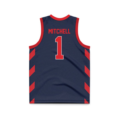 St. Johns - NCAA Men's Basketball : Dillon Mitchell - Navy Basketball Jersey-1