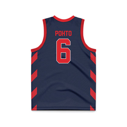 St. Johns - NCAA Men's Basketball : Casper Pohto - Navy Basketball Jersey-1