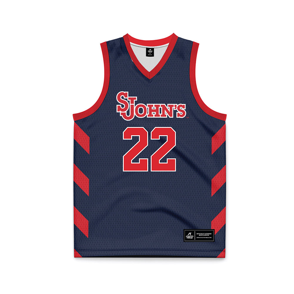St. Johns - NCAA Men's Basketball : Imran Suljanovic - Navy Basketball Jersey-0