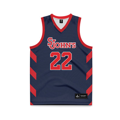 St. Johns - NCAA Men's Basketball : Imran Suljanovic - Navy Basketball Jersey-0