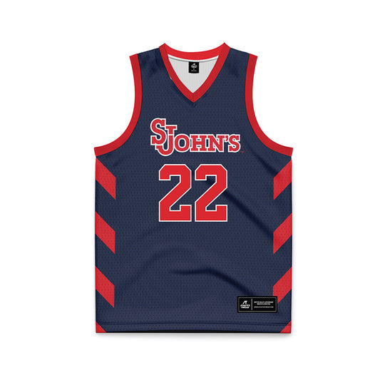 St. Johns - NCAA Men's Basketball : Imran Suljanovic - Navy Basketball Jersey-0