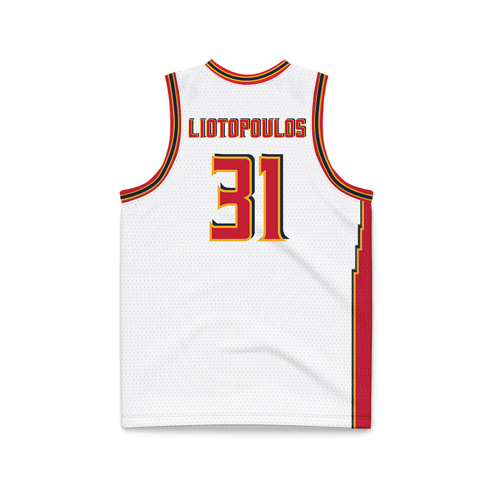 St. Johns - NCAA Men's Basketball : Lefteris Liotopoulos - White Basketball Jersey-1
