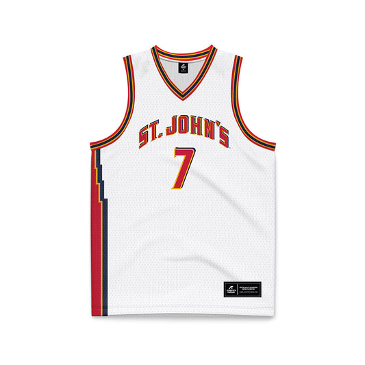 St. Johns - NCAA Men's Basketball : Fotis Konstantinidis - White Basketball Jersey-0