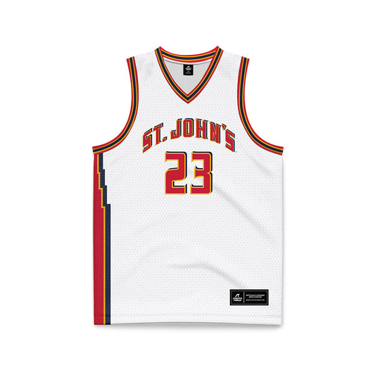 St. Johns - NCAA Men's Basketball : Bryce Hopkins - White Basketball Jersey-0