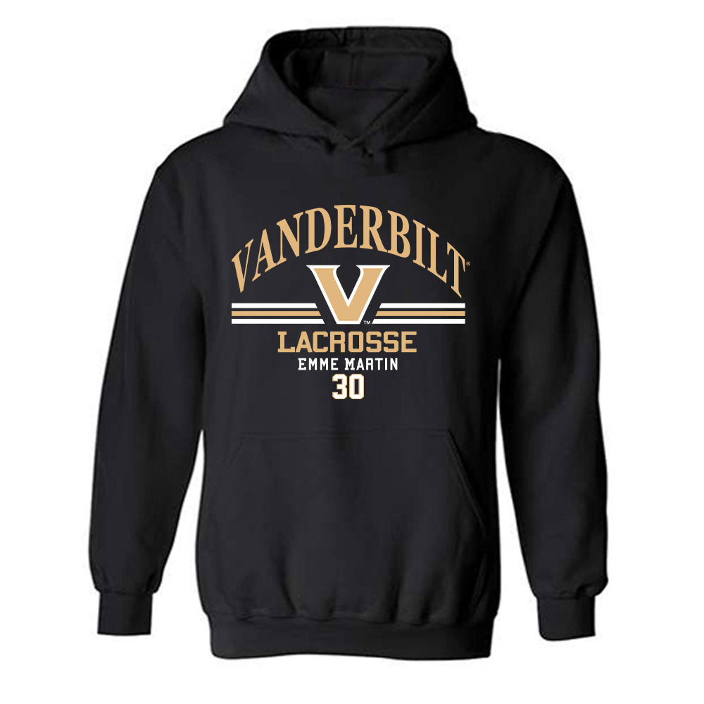 Vanderbilt - NCAA Women's Lacrosse : Emme Martin - Classic Fashion Shersey Hooded Sweatshirt-0