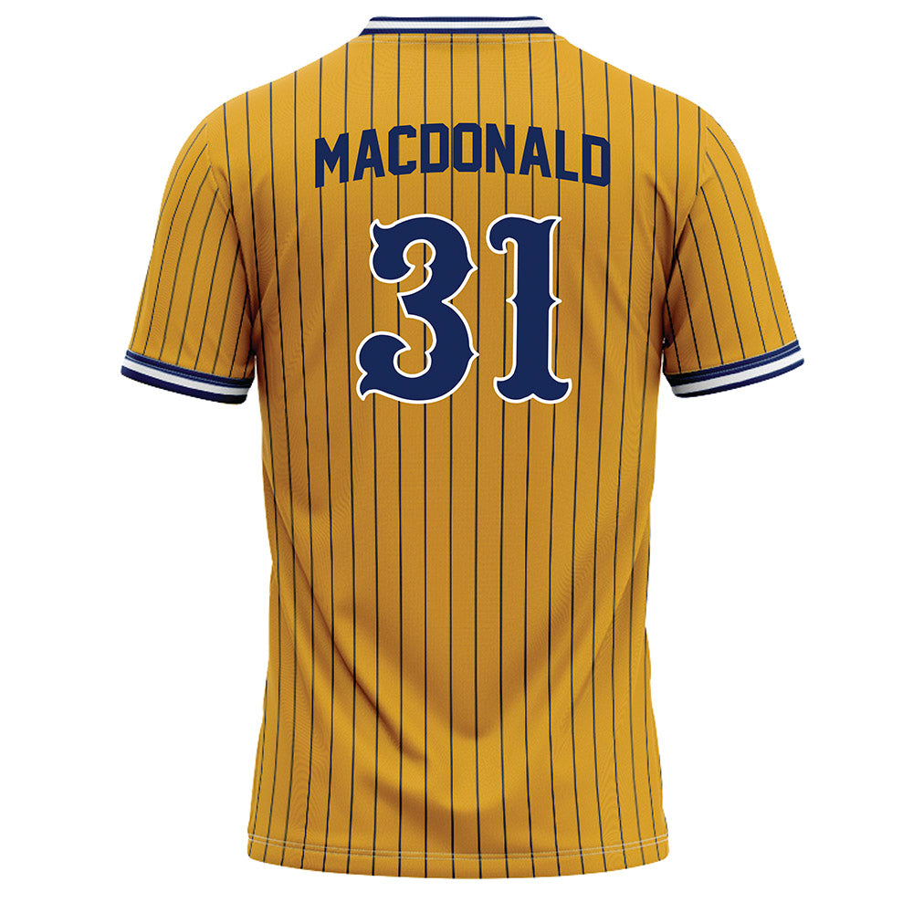 Kent State - NCAA Baseball : Lance MacDonald - Gold Baseball Jersey