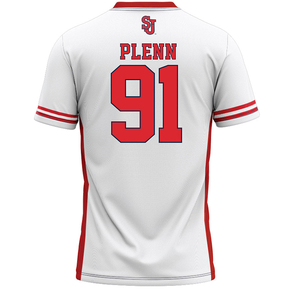 St. Johns - NCAA Men's Lacrosse : Noah Plenn - White Lacrosse Jersey -1