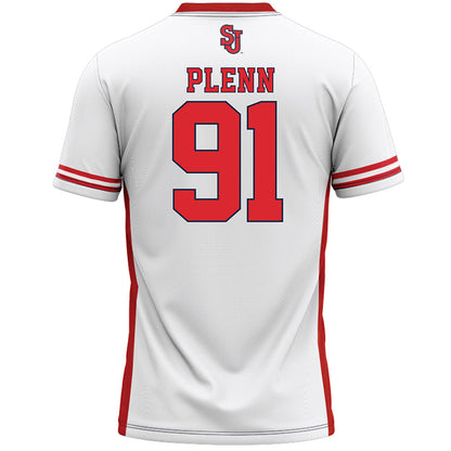 St. Johns - NCAA Men's Lacrosse : Noah Plenn - White Lacrosse Jersey -1