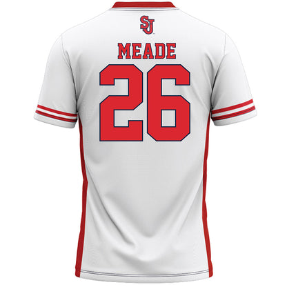 St. Johns - NCAA Men's Lacrosse : Tyson Meade - White Lacrosse Jersey -1