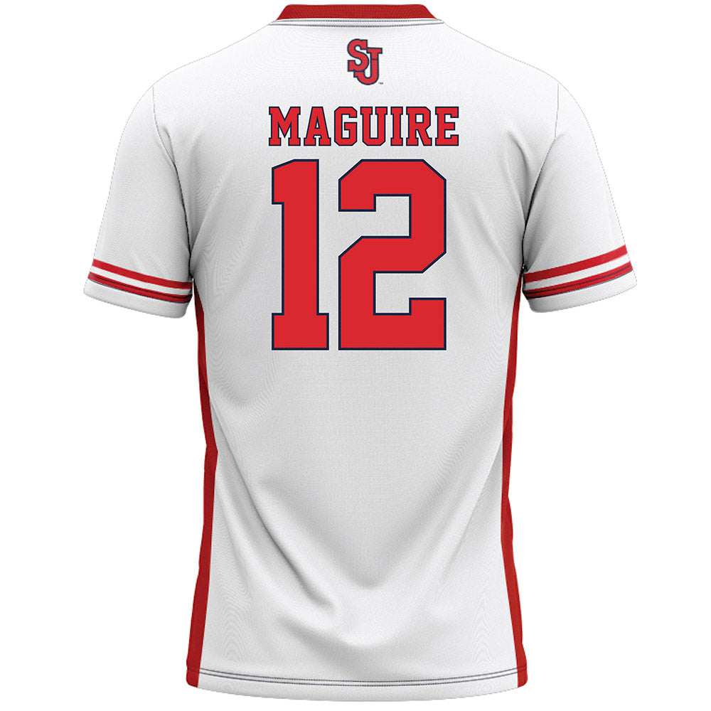 St. Johns - NCAA Men's Lacrosse : Wyatt Maguire - White Lacrosse Jersey -1