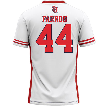 St. Johns - NCAA Men's Lacrosse : Ryan Farron - White Lacrosse Jersey -1