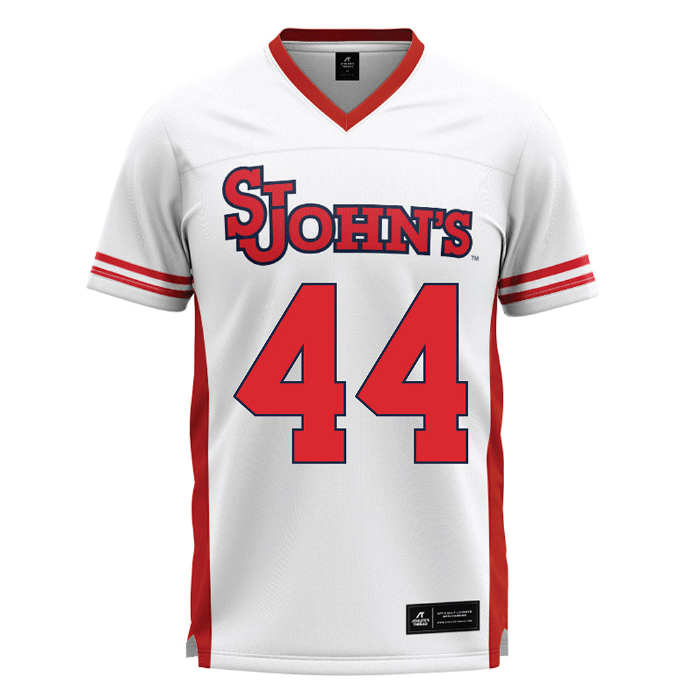 St. Johns - NCAA Men's Lacrosse : Ryan Farron - White Lacrosse Jersey -0