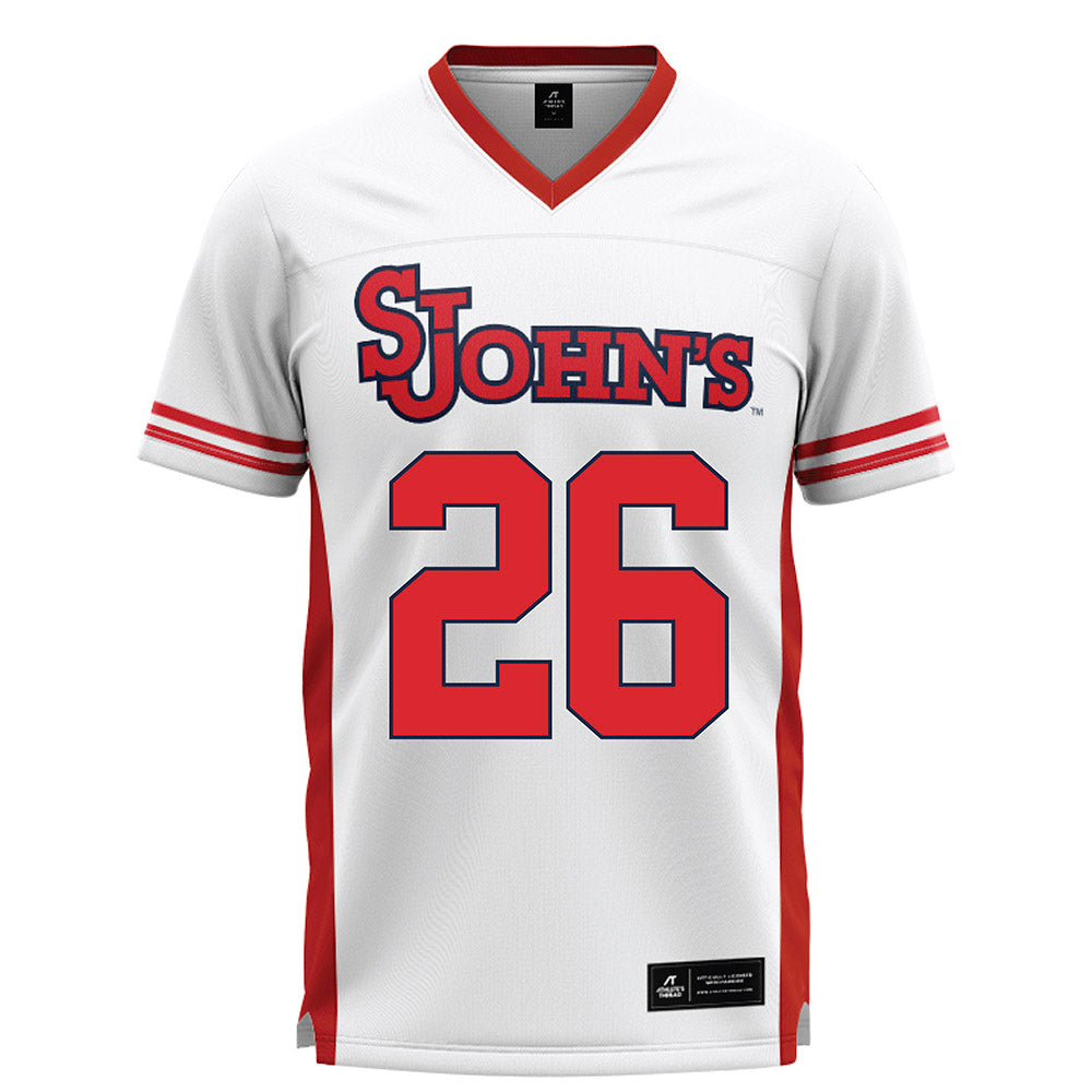 St. Johns - NCAA Men's Lacrosse : Tyson Meade - White Lacrosse Jersey -0