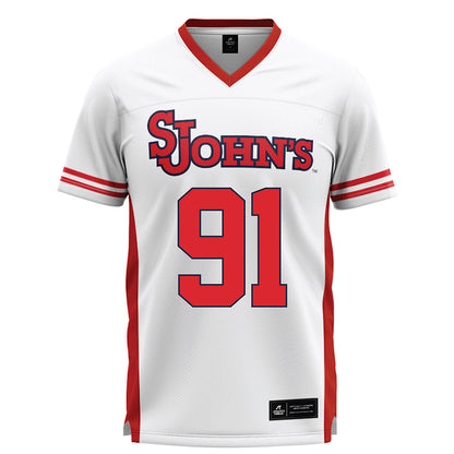 St. Johns - NCAA Men's Lacrosse : Noah Plenn - White Lacrosse Jersey -0