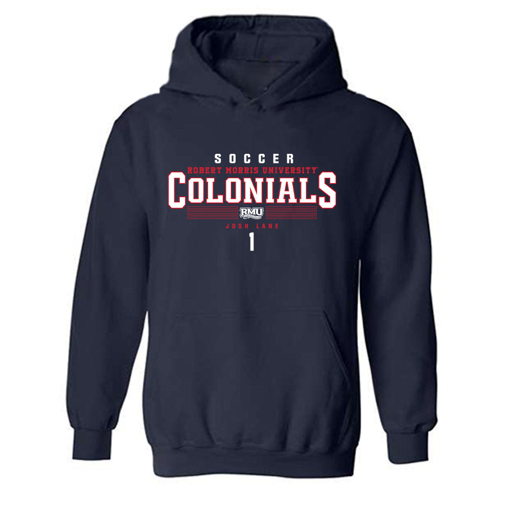 Robert Morris - NCAA Men's Soccer : Josh Lane - Classic Fashion Shersey Hooded Sweatshirt-0