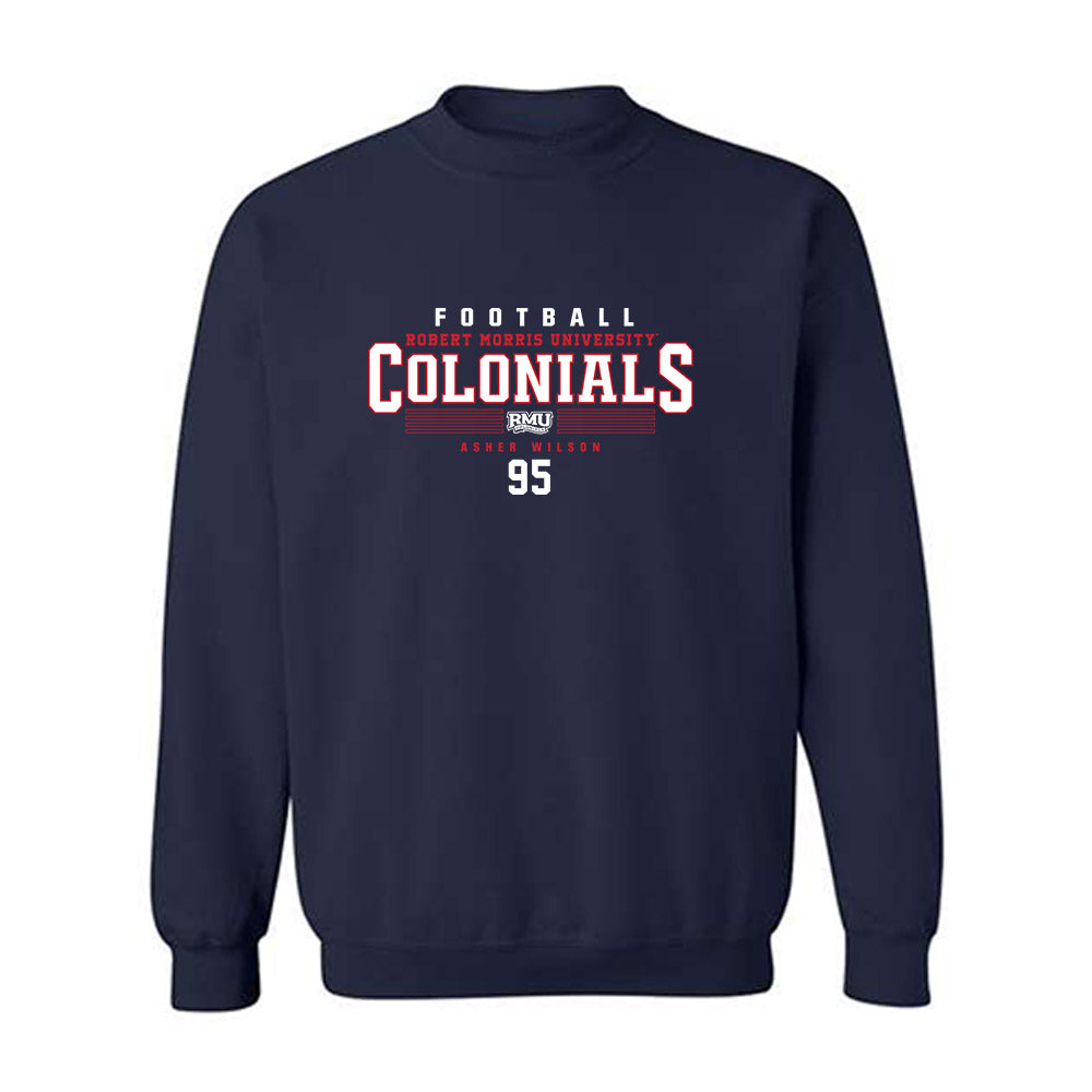 Robert Morris - NCAA Football : Asher Wilson - Classic Fashion Shersey Crewneck Sweatshirt-0