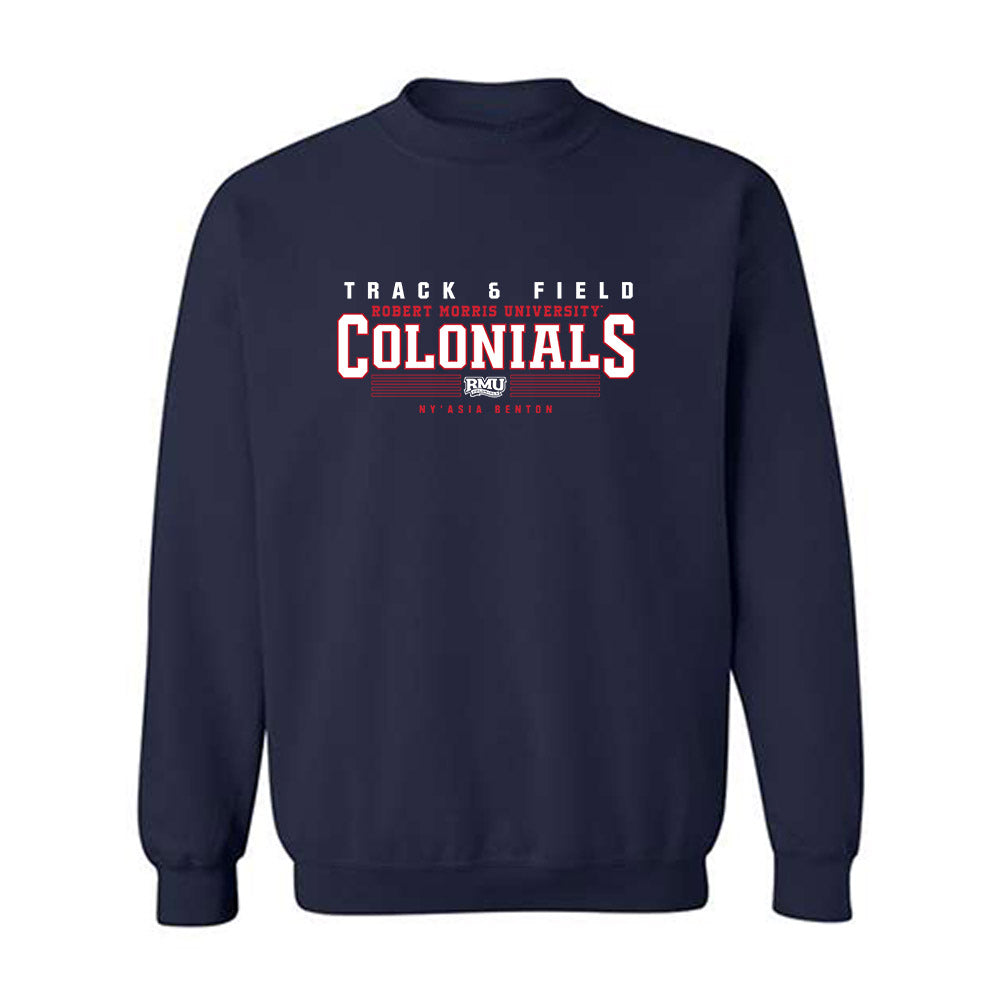 Robert Morris - NCAA Women's Track & Field : Ny'Asia Benton - Classic Fashion Shersey Crewneck Sweatshirt-0