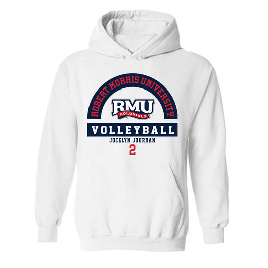 Robert Morris - NCAA Women's Volleyball : Jocelyn Jourdan - Classic Fashion Shersey Hooded Sweatshirt-0