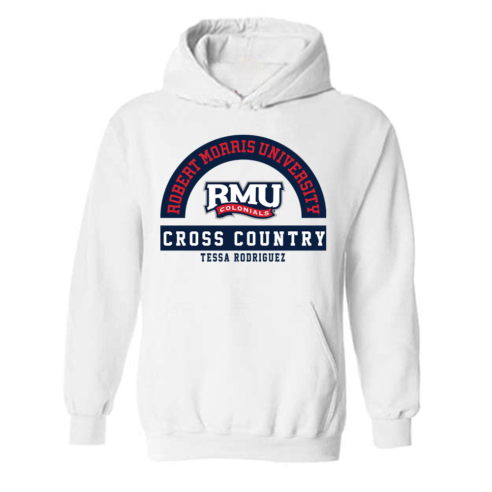 Robert Morris - NCAA Women's Cross Country : Tessa Rodriguez - Classic Fashion Shersey Hooded Sweatshirt-0