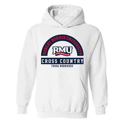 Robert Morris - NCAA Women's Cross Country : Tessa Rodriguez - Classic Fashion Shersey Hooded Sweatshirt-0