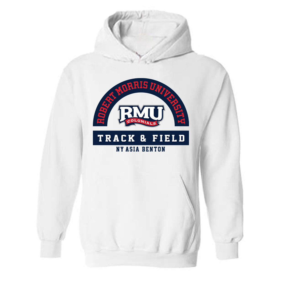 Robert Morris - NCAA Women's Track & Field : Ny'Asia Benton - Classic Fashion Shersey Hooded Sweatshirt-0