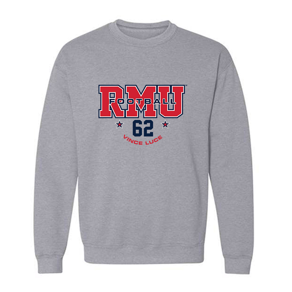Robert Morris - NCAA Football : Vince Luce - Classic Fashion Shersey Crewneck Sweatshirt-0