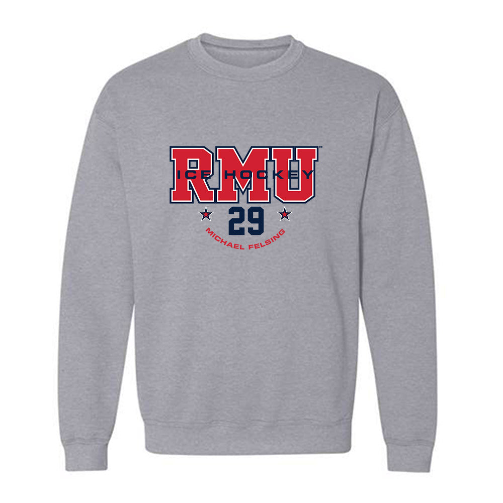 Robert Morris - NCAA Men's Ice Hockey : Michael Felsing - Classic Fashion Shersey Crewneck Sweatshirt-0