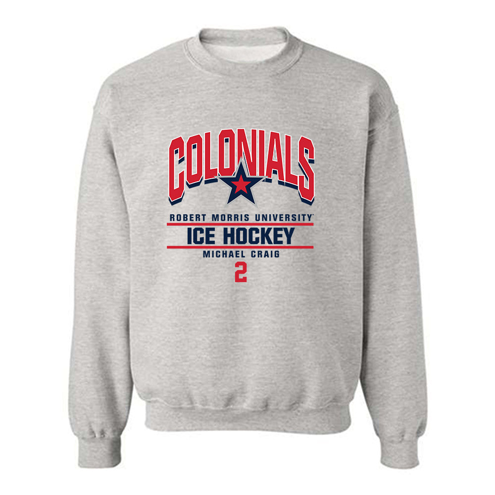 Robert Morris - NCAA Men's Ice Hockey : Michael Craig - Classic Fashion Shersey Crewneck Sweatshirt-0