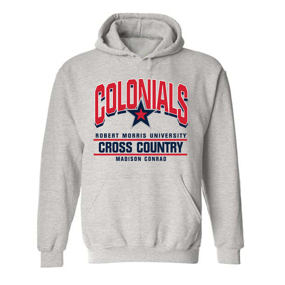 Robert Morris - NCAA Women's Cross Country : Madison Conrad - Classic Fashion Shersey Hooded Sweatshirt-0