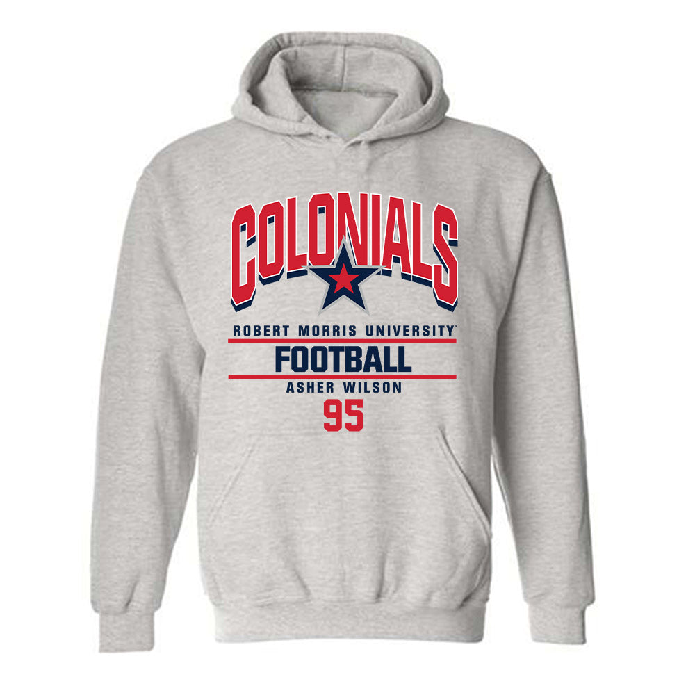 Robert Morris - NCAA Football : Asher Wilson - Classic Fashion Shersey Hooded Sweatshirt-0
