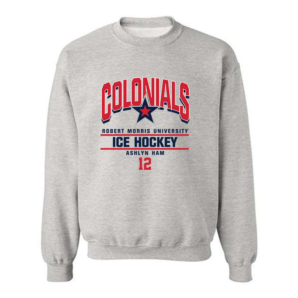 Robert Morris - NCAA Women's Ice Hockey : Ashlyn Ham - Classic Fashion Shersey Crewneck Sweatshirt-0