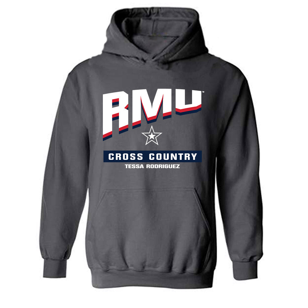 Robert Morris - NCAA Women's Cross Country : Tessa Rodriguez - Classic Fashion Shersey Hooded Sweatshirt-0