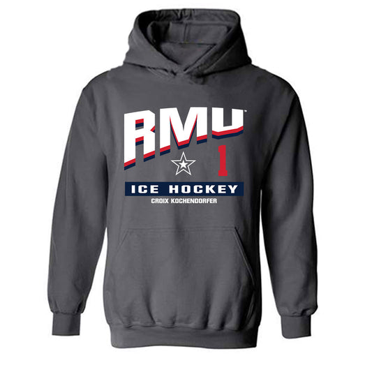 Robert Morris - NCAA Men's Ice Hockey : Croix Kochendorfer - Classic Fashion Shersey Hooded Sweatshirt-0