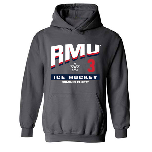 Robert Morris - NCAA Men's Ice Hockey : Dominic Elliott - Classic Fashion Shersey Hooded Sweatshirt-0