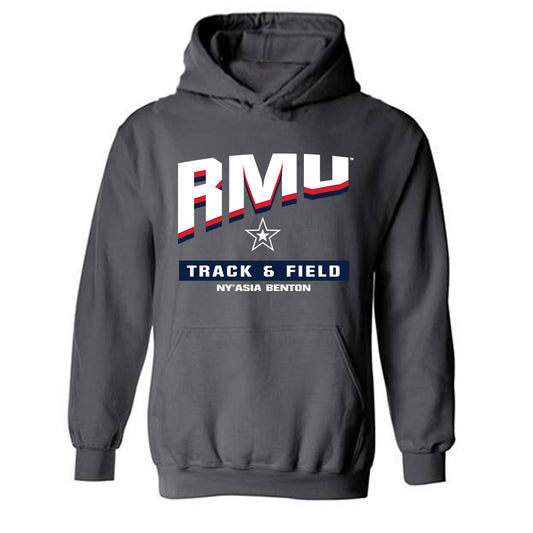 Robert Morris - NCAA Women's Track & Field : Ny'Asia Benton - Classic Fashion Shersey Hooded Sweatshirt-0