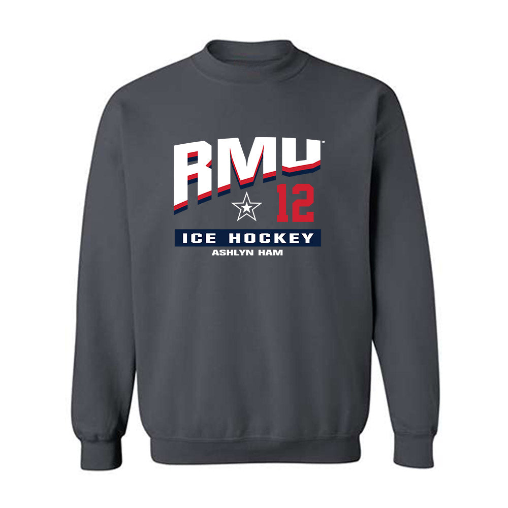 Robert Morris - NCAA Women's Ice Hockey : Ashlyn Ham - Classic Fashion Shersey Crewneck Sweatshirt-0